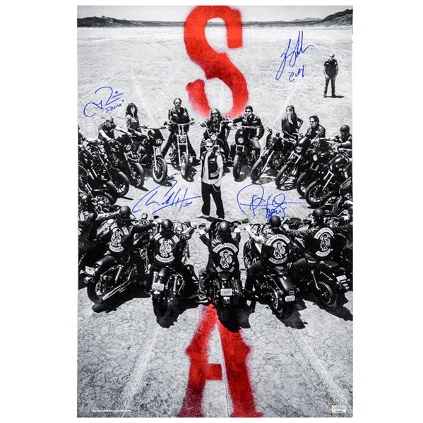   Charlie Hunnam, Ron Perlman, Ryan Hurst and Sons of Anarchy Cast Autographed 16x24 Poster