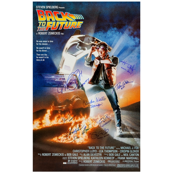  Michael J. Fox, Christopher Lloyd, Thomas Wilson, Lea Thompson & Cast Autographed 1989 Back to the Future Part I 27x39 Single-Sided Movie Poster