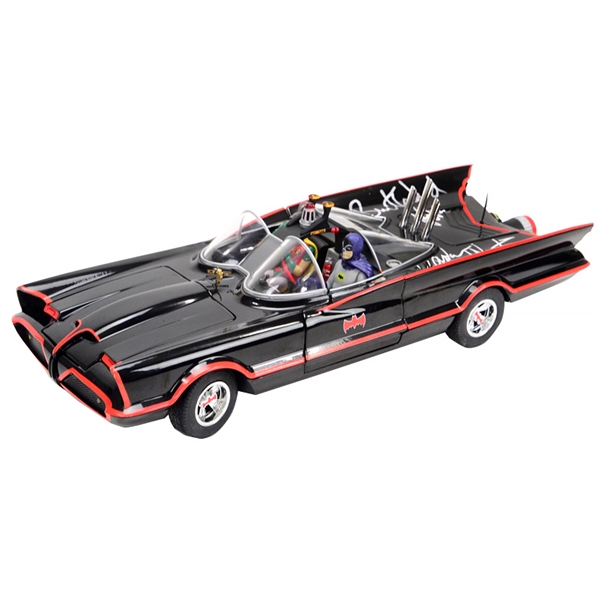 Adam West, Burt Ward Autographed ELITE 1:18 Scale Die-Cast Batmobile with Batman & Robin Figures