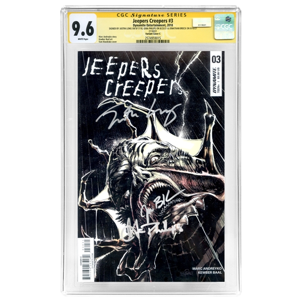 Justin Long, Jonathan Breck, Gina Philips Autographed 2018 Jeepers Creepers #3 CGC SS 9.6 * Very Rare