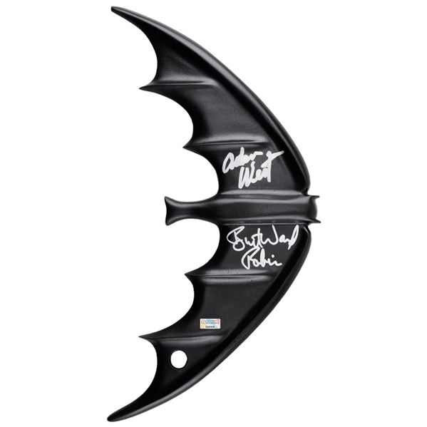 Adam West, Burt Ward Autographed Classic 1966 Batman 1:1 Scale Prop Replica Batarang