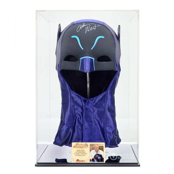   Adam West Autographed 1:1 Scale Classic 1966 Batman Cowl with Display Case