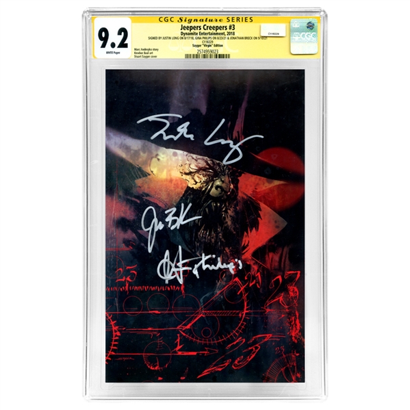 Justin Long, Jonathan Breck, Gina Philips Autographed 2018 Jeepers Creepers #3 CGC SS 9.2  