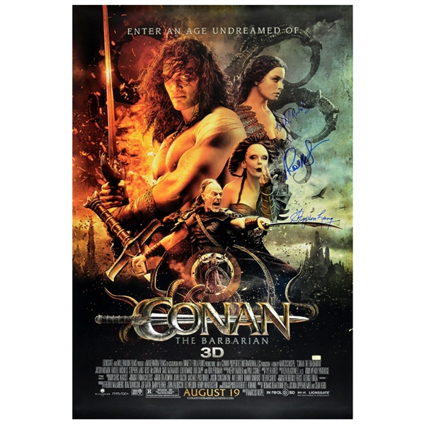 Rose McGowan, Rachel Nichols and Stephen Lang Signed Conan the Barbarian 27x40 Original Movie Poster
