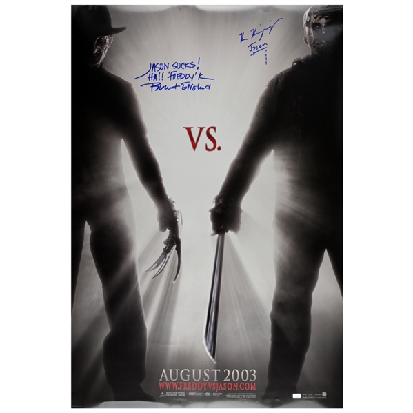 Robert Englund, Ken Kirzinger Autographed 2003 Freddy Vs. Jason 27x40 Original Movie Poster