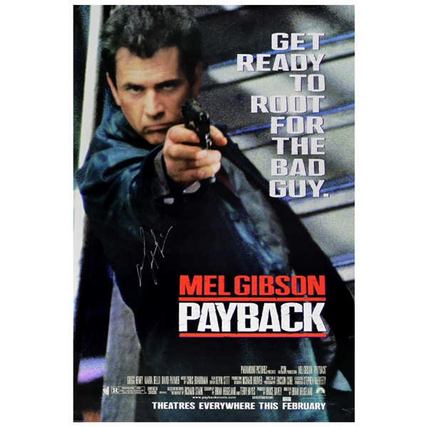 Mel Gibson Autographed Payback 27x40 Single-Sided Movie Poster 