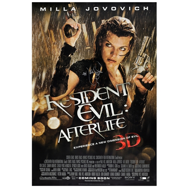 Milla Jovovich Autographed 2010 Resident Evil: Afterlife 27x40 Original Double-Sided Movie Poster Pre-Order