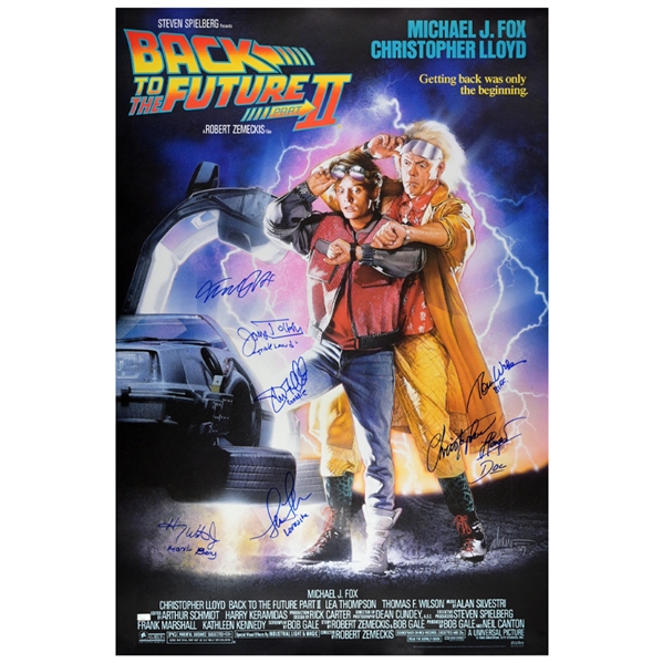 Michael J. Fox, Christopher Lloyd, Thomas Wilson, Lea Thompson & Cast Autographed 1989 Back to the Future Part I 27x39 Single-Sided Movie Poster