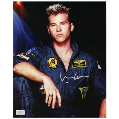 Val Kilmer Autographed Top Gun Iceman Flight Suit 8x10 Photo