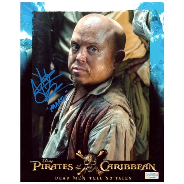  Martin Klebba Autographed Pirates of the Caribbean Dead Men Tell No Tales Marty 8x10 Photo