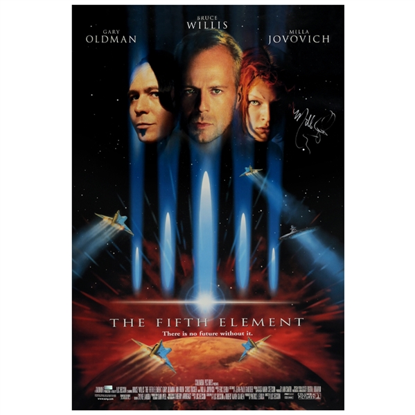 Milla Jovovich Autographed 1997 The Fifth Element Leeloo Original 27x40 Movie Poster