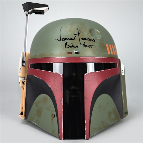 Temuera Morrison Autographed Star Wars The Black Series Boba Fett Re-Armored Premium Electronic Helmet