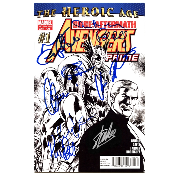 Chris Hemsworth, Stan Lee, Mark Ruffalo, Jeremy Renner, Cobie Smulders, Chris Evans, Tom Hiddleston, Paul Bettany, Paul Rudd Autographed 2011 Marvels The Avengers Prime #1