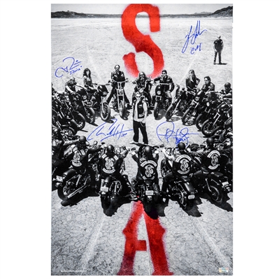 Charlie Hunnam, Ron Perlman, Ryan Hurst and Sons of Anarchy Cast Autographed 16x24 Poster