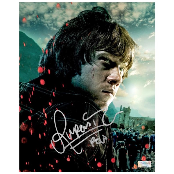  Rupert Grint Autographed Harry Potter Ron Weasley 8x10 Close Up Photo