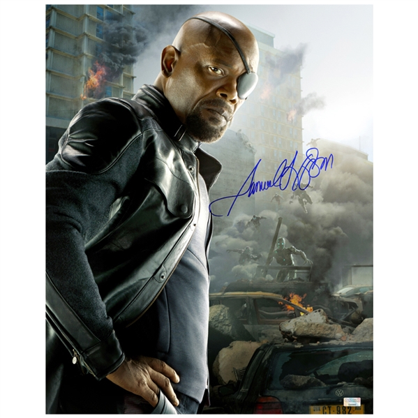  Samuel L. Jackson Autographed The Avengers: Age of Ultron Nick Fury 16x20 Photo