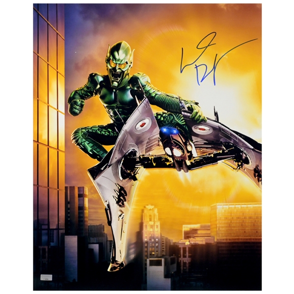 Willem Dafoe Autographed 2002 Spider-Man Green Goblin Glider 16x20 Photo