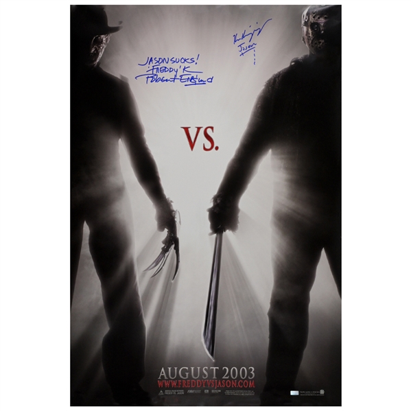 Robert Englund, Ken Kirzinger Autographed 2003 Freddy Vs. Jason 27x40 Original Movie Poster