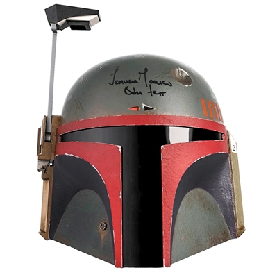 Temuera Morrison Autographed Star Wars The Black Series Boba Fett Re-Armored Premium Electronic Helmet