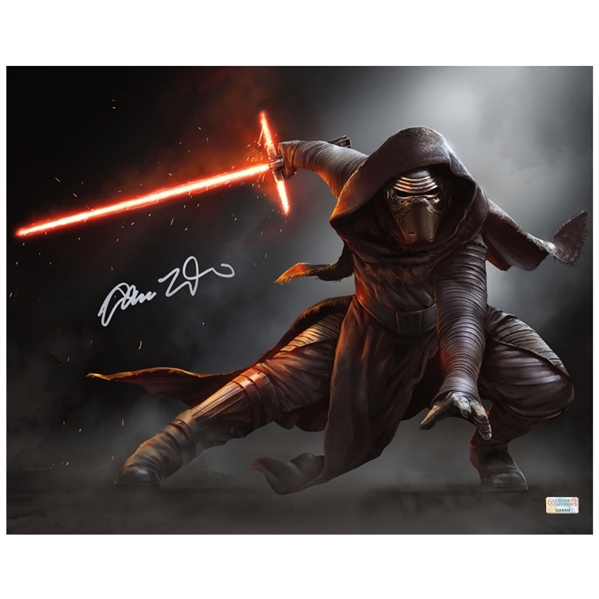  Adam Driver Autographed Star Wars The Force Awakens Kylo Ren Jedi Killer 16x20 Photo