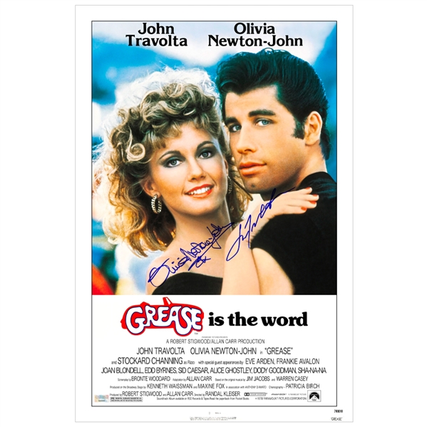  Olivia Newton-John & John Travolta Autographed Grease 16x24 Poster