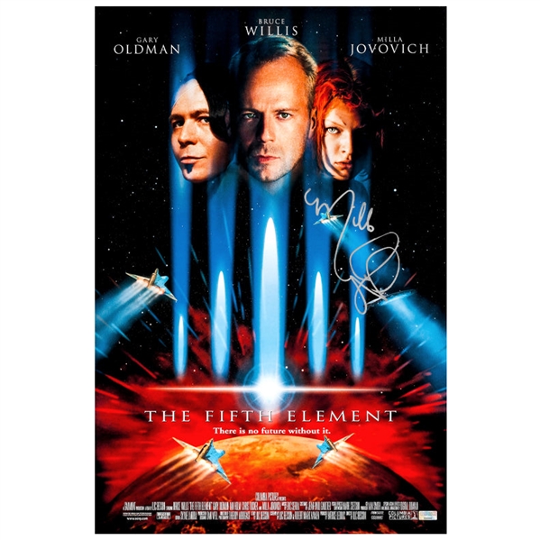  Milla Jovovich Autographed 1997 The Fifth Element Leeloo 16x24 Movie Poster