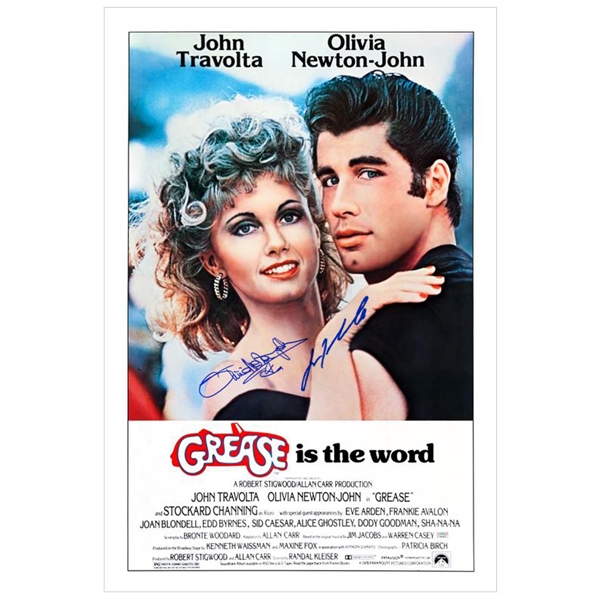 Olivia Newton-John & John Travolta Autographed Grease 27x40 Poster