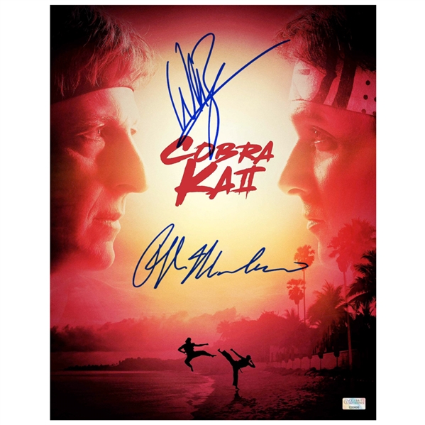  Ralph Macchio, Billy Zabka Autographed Cobra Kai 11x14 Photo