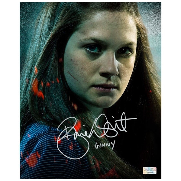  Bonnie Wright Autographed Ginny Weasley 8×10 Close Up Photo