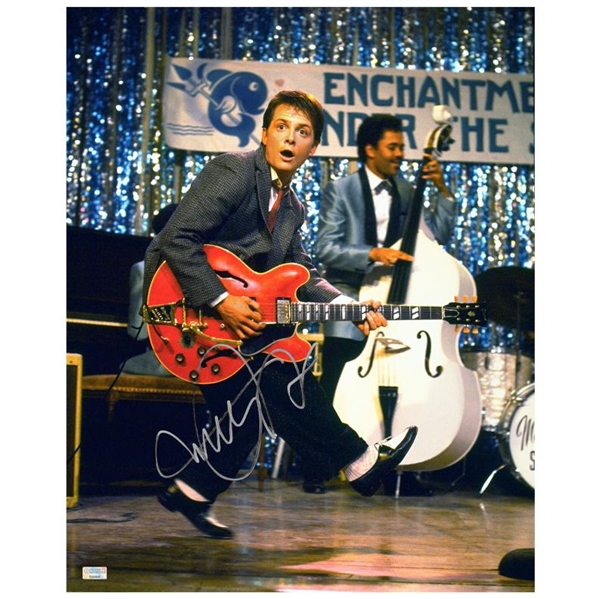  Michael J. Fox Autographed Back to the Future Johnny B. Goode 16x20 Photo