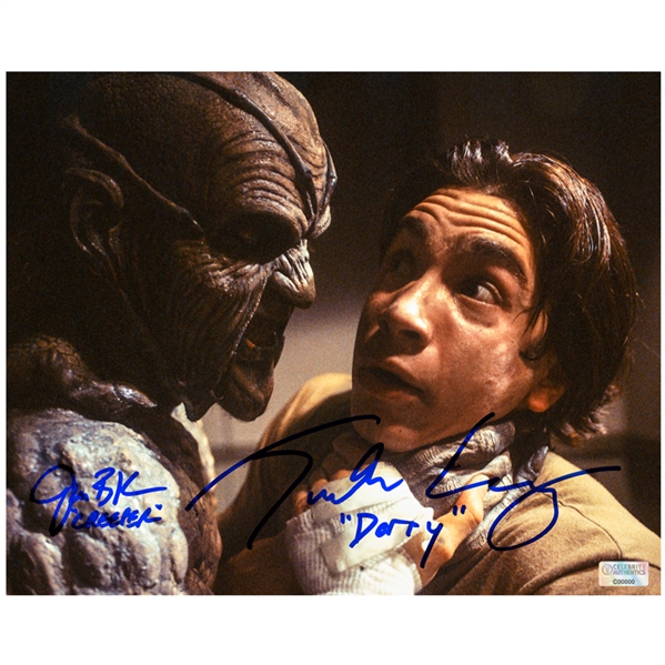  Jonathan Breck, Justin Long Autographed Jeepers Creepers The Creeper & Darry 8x10 Close Up Photo