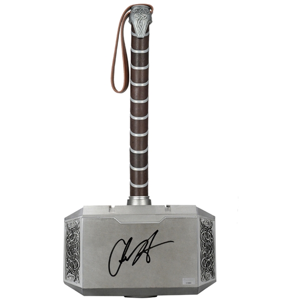 Chris Hemsworth Autographed Hasbro Marvel Legends Thor Mjolnir 1:1 Scale Prop Replica Hammer