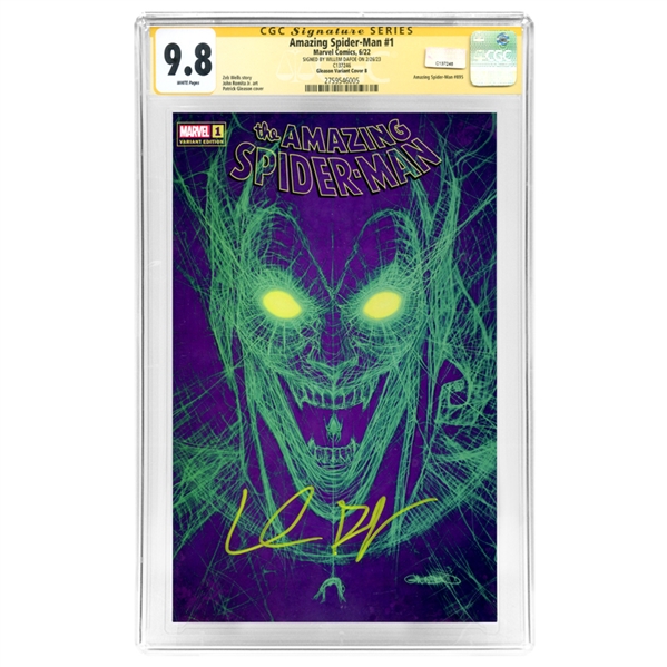 Willem Dafoe Autographed 2022 Amazing Spider-Man #1 Pat Gleason Green Goblin Variant Cover CGC SS 9.8