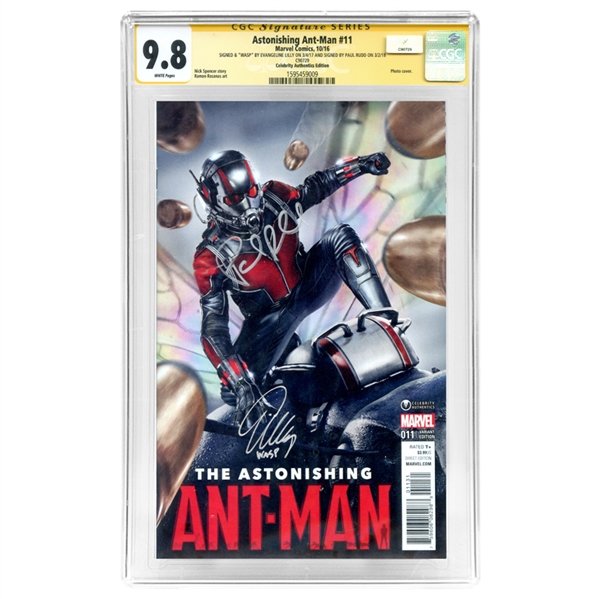 Paul Rudd and Evangeline Lilly Autographed Ant-Man #11 Celebrity Authentics Variant CGC SS 9.8