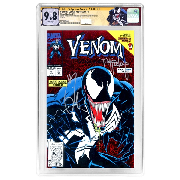 Tom Hardy, Todd McFarlane Autographed 1993 Venom: Lethal Protector # 1 CGC SS 9.8 (mint)