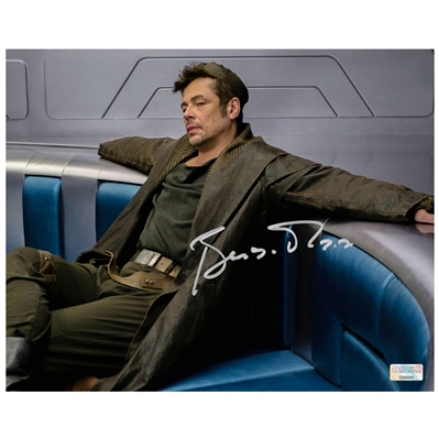 Benicio Del Toro Autographed 2017 Star Wars the Last Jedi DJ Scene 8x10 Photo