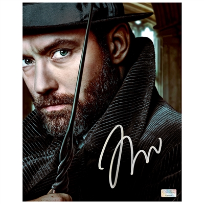 Jude Law Autographed Fantastic Beasts and Where to Find Them Albus Dumbledore 8x10 Portrait Photo