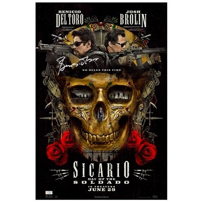 Benicio Del Toro Autographed 2015 Sicario: Day of the Soldado 16x24 Poster