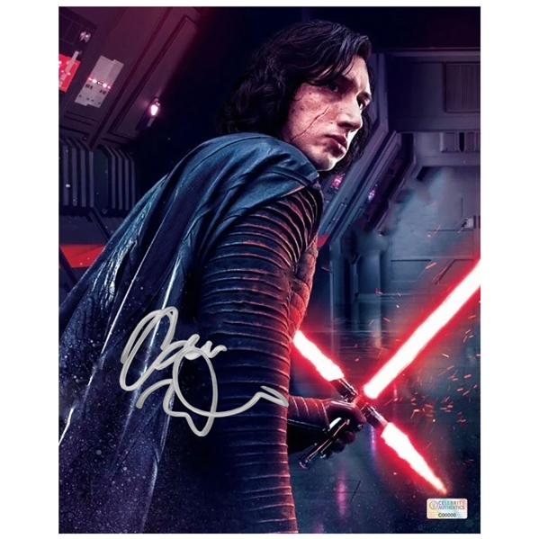   Adam Driver Autographed Star Wars The Last Jedi Kylo Ren 8x10 Photo