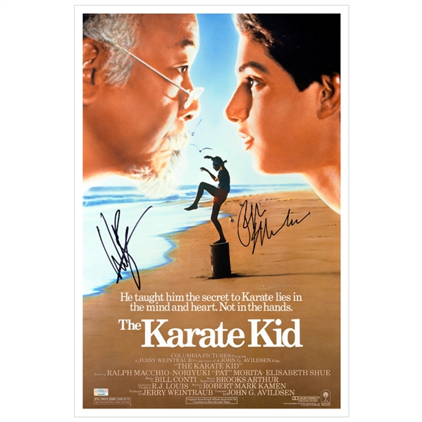  Ralph Macchio, Billy Zabka Autographed 1984 The Karate Kid 16x24 Movie Poster