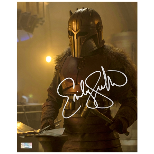  Emily Swallow Autographed Star Wars: The Mandalorian Armorer 8×10 Photo