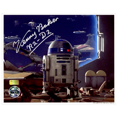 Kenny Baker Autographed 8×10 Star Wars R2-D2 Battle View Photo