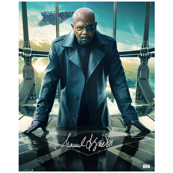  Samuel L. Jackson Autographed Captain America Winter Soldier Nick Fury 16x20 Photo