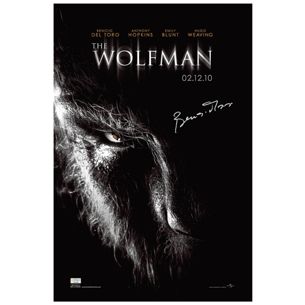 Benicio Del Toro Autographed 2010 The Wolfman 16x24 Poster