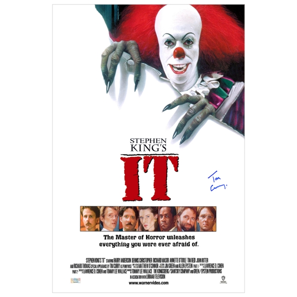 Tim Curry Autographed 1990 IT Pennywise 16x24 Poster 