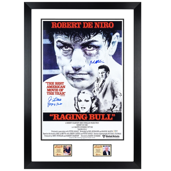  Robert De Niro, Jake LaMotta Autographed 1980 Raging Bull 16x24 Framed Movie Poster