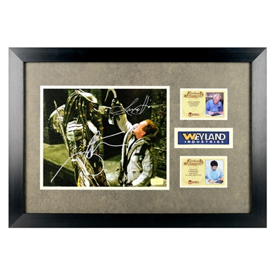 Lance Henriksen, Ian Whyte Autographed AVP Alien vs Predator 8x10 Photo Framed Display with Collector Patch