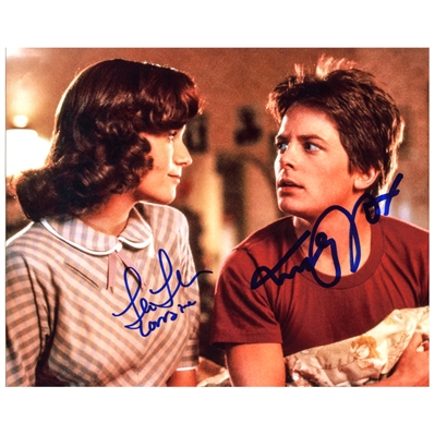 Michael J. Fox & Lea Thompson Autographed Back to the Future Marty & Lorraine 8x10 Photo * VERY RARE!