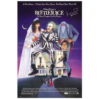 Michael Keaton Autographed 1988 Beetlejuice 16x24 Movie Poster  