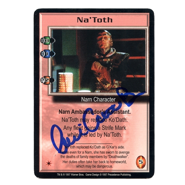 Julie Caitlin Brown Autographed Babylon 5 NaToth Trading Card